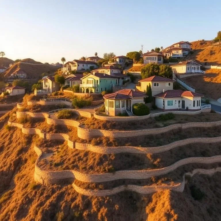 Los Angeles hillside homes with retaining walls